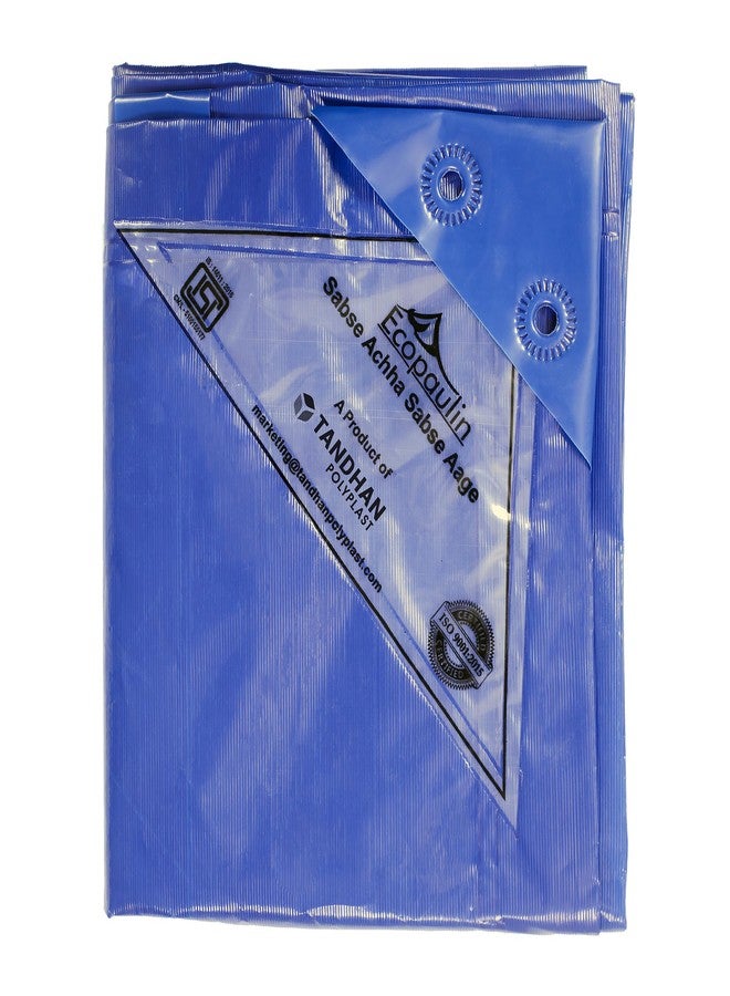 Tandhan Ecopaulin Cross Laminated Multilayer Eco-Friendly Tarpaulin Sheet Waterproof Tirpal Heavy Duty 6 X 4 Ft Poly Tadpatri - Multipurpose 200 GSM Plastic Cover Tharpai, Thadika, Tarp (Blue) - Image 1